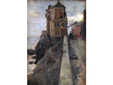 Giacomo Grosso (Cambiano di Torino 1860-Torino 1938) Pegli Olio su tavola...