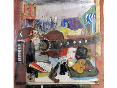 Bruno Saetti (Bologna 1902 - 1984) Composizione Tecnica mista su carta...