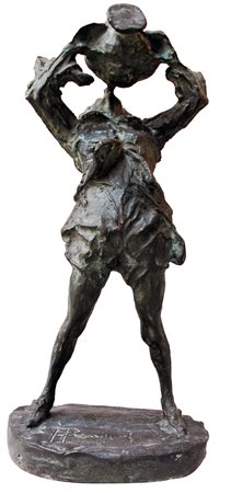Attilio Prendoni (Milano, 1874-1942) Scultura in bronzo raffigurante Ragazzo...