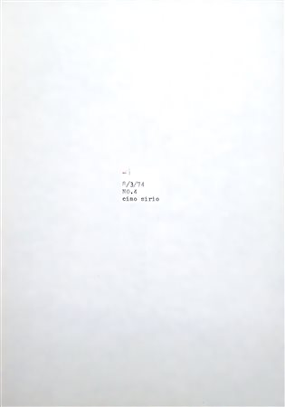 EMILIO PRINI, 8/3/74 NO. 4 ciao sirio, 1974