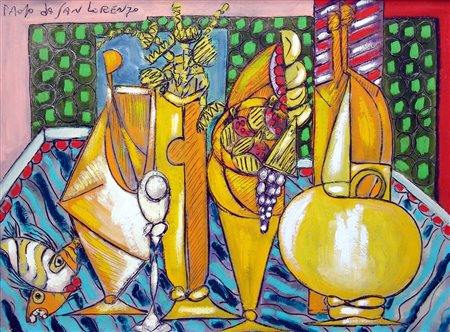 PAOLO DA SAN LORENZO, Natura morta con pesci, 2004