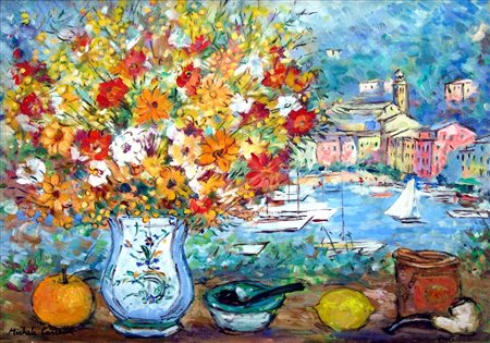 MICHELE CASCELLA, Fiori a Portofino, 1982