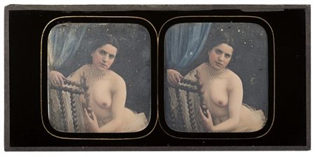 FELIX JACQUES MOULIN (Attr.) Nudo con sedia 1850 ca.

Dagherrotipo stereoscopico
