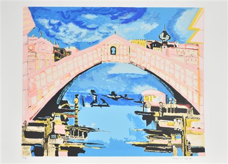Remo Brindisi VENEZIA litografia su carta, cm 50x70 esemplare prova d'autore...