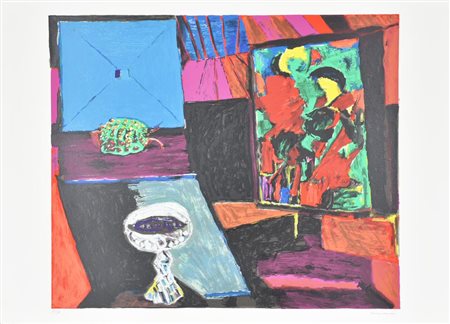 Bruno Cassinari SENZA TITOLO litografia su carta, cm 50x70 esemplare P.A. sul...