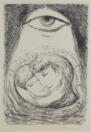 Carlo Levi A VELSO MUCCI COL VECCHIO AMORE DEL 1930 Litografia, cm 55x44; es....