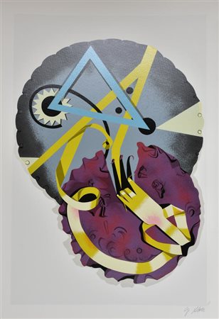 Gianantonio Abate NUOVO FUTURISMO serigrafia su carta, cm 100x70 esemplare...