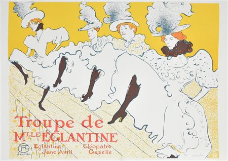 Henri de Toulouse-Lautrec LA TRUPE DE M.LLE EGLANTINE, 1896 litografia su...