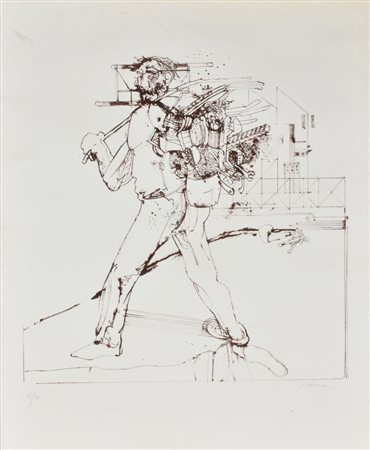 Tronconi IL DISADATTATO litografia su carta, cm 60x50 esemplare 15 su 20 sul...