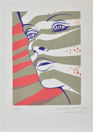 Angelo Maria Venturino RITRATTO serigrafia su carta, cm 35x25 esemplare 15 su...