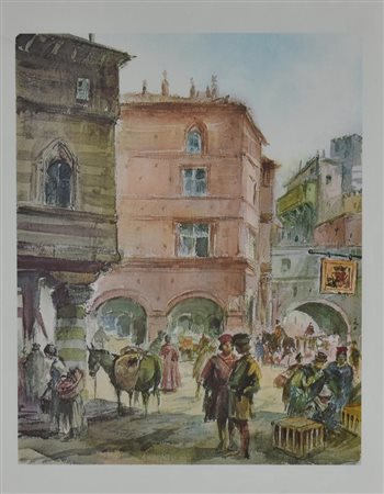 Anonimo SCORCIO MEDIEVALE stampa su carta, cm 45x35