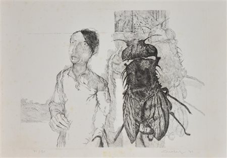 Ignoto SENZA TITOLO incisione su carta, cm 35x50 (lastra cm 29,5x40)...