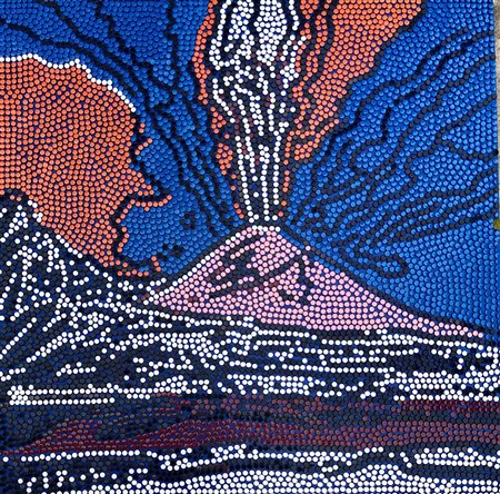 PASINI CARLO PAVIA (PV) 1972 V come Vesuvio 2015 Acrilici, smalti e puntine...