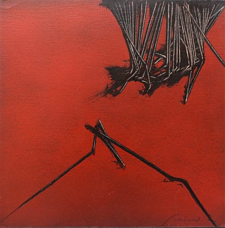 SCANAVINO EMILIO GENOVA (GE) 1922 Tramatura 1980 Olio su tela 60,00x60,00...