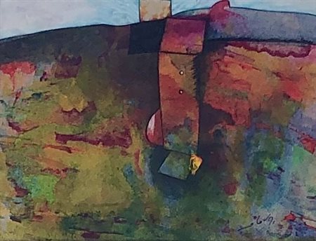 DOVA GIANNI ROMA (RM) 1925 Senza titolo Carta applicata su tela 19,00x25,00...