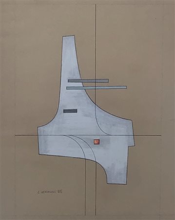 VERONESI LUIGI MILANO (MI) 1908 Senza titolo 1966 Tecnica mista su carta...