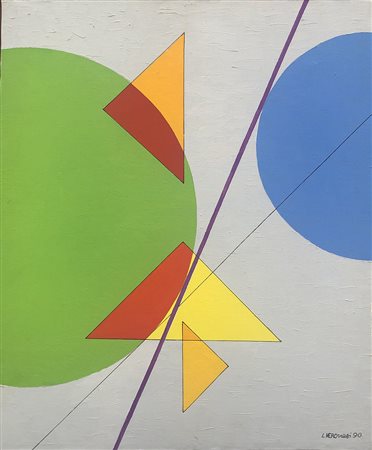 VERONESI LUIGI MILANO (MI) 1908 Costruzione PHE19 1990 Olio su tela...