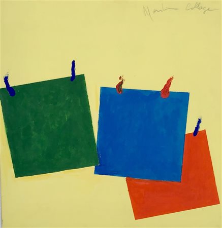 MONDINO ALDO TORINO (TO) 1938 Collage Olio e acrilico su tela 50,00x50,00...