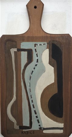 RADICE MARIO COMO (CO) 1898 Senza titolo Olio su legno sagomato 33,50x17,70...