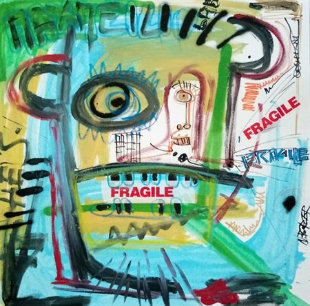 NOAH BORGER Parigi (Parigi) 1970 fraglie visage 2018 acrilico, spray e...