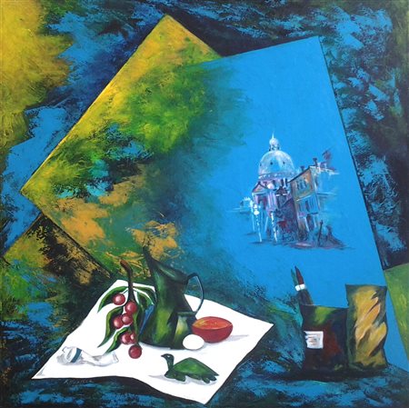 MESISCA ROMEO roma (rm) 1944 Composizione con natura morta n.2 2019 Pittura...