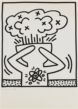 KEITH  HARING Exploding head.