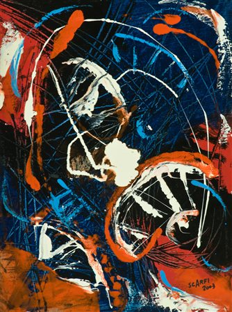 Attilio Scarfi Giuoco deviante, 2003 Acrilico e smalto su tela, cm. 40x30...