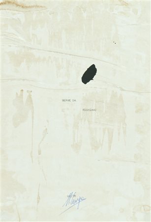 Ugo Carrega Serve da richiamo Tecnica mista su carta, cm. 29,5x20,5 Firmato...