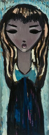 Voltolino Fontani Figura, 1959 Olio su tavola, cm. 54,5x21 Firma in alto a...