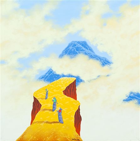 Nicola Perucca Un rito, 2003 Olio su tela, cm. 50x50 Firmato in basso al...