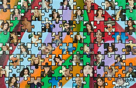 Giampietro Arzuffi Face to face IV, 2010 Tecnica mista su tela, cm. 40x60...