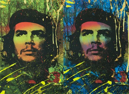 Rotere6 Double face El Che Tecnica mista su tela, cm. 40x50 Firmato in basso...