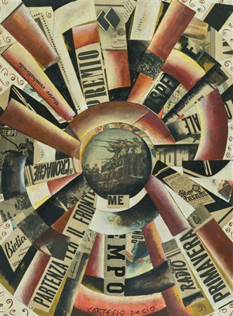 Cartesio Decio Partenza per il fronte Tecnica mista su carta, cm. 39x29...