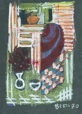 Berti Senza titolo, 1970 Tecnica mista su cartoncino, cm. 32x22 Firma e data...