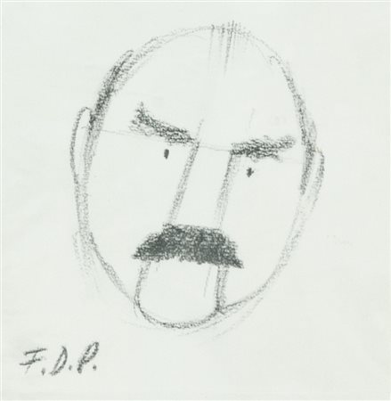 Fabio De Poli Ritratto del Gallerista Silvano Menghelli Carboncino su carta,...