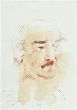 Mario Madiai Ritratto, 1979 Tecnica mista su carta, cm. 31x22,5 Firma, data e...