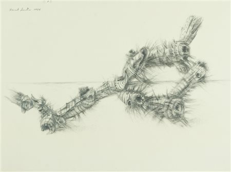 Renato Santini Spiaggia, 1976 Matita su carta, cm. 48x65,5 Firma e data in...