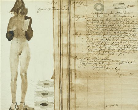 Giovanni Repossi Senza titolo, 1979 Tecnica mista su carta, cm. 34,5x42,5...