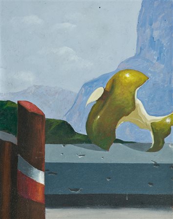 Piero Panza Senza titolo Olio su tavola, cm. 25x20 Sul verso: scritto di...