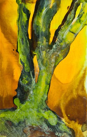 Robert Carroll The old three Acrilico su tavola, cm. 30x20 Firmato in basso a...