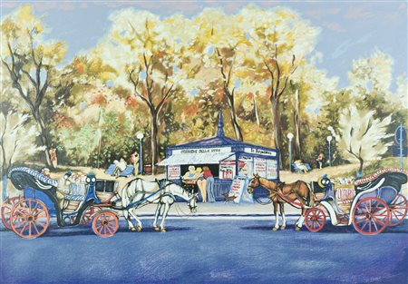 Walter Piacesi L'edicola Serigrafia su faesite, cm. 70x100 Firmato in basso a...