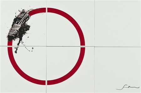 Emilio Scanavino Senza titolo Piastrelle con decoro serigrafato a tre colori,...