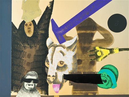 Concetto Pozzati Dal ciclo delle torture, 2004 Tecnica mista e collage su...