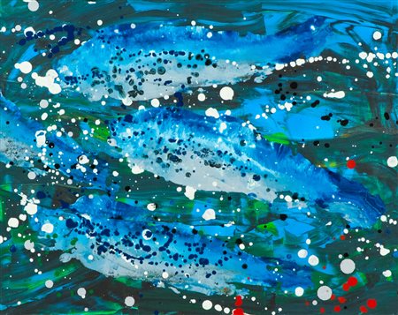 Massimo Barzagli Fish watching, 2009 Acrilico e smalto su tela, cm. 40x50 Sul...