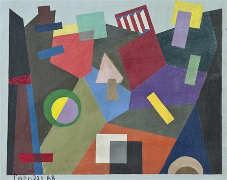 Nino Carozzi Composizione, 1968 Tempera su cartone telato, cm. 40x50 Firma e...