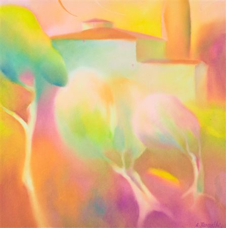 Enrico Bandelli Il paesaggio nascosto, 1996 Olio su tela, cm. 50x50 Firmato...