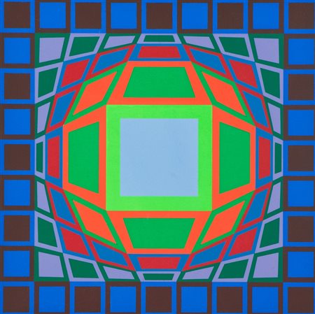 Victor Vasarely Senza titolo Serigrafia su cartoncino, cm. 39x39, es. E.A....