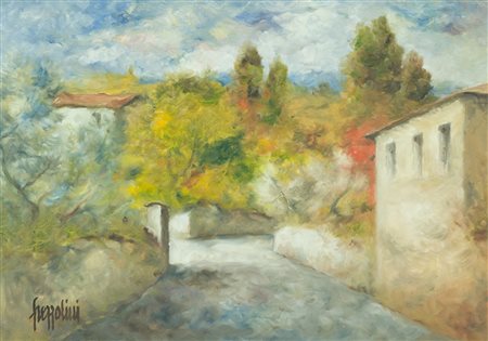 Gianfranco Frezzolini Paesaggio Olio su tela, cm. 50x70 Firmato in basso a...