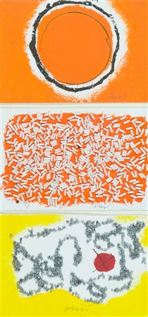 Walter Fusi Senza titolo - "Trittico", Tecnica mista su tre cartoncini,...