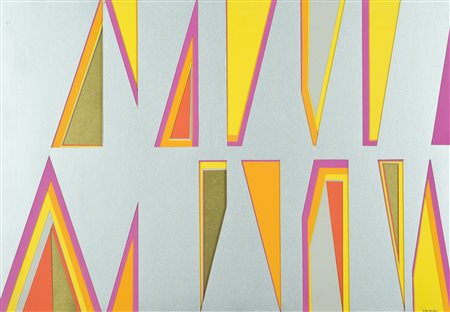 Giancarlo Caldini Collage astratto 5, 1972 Collage su tavola, cm. 48x68...